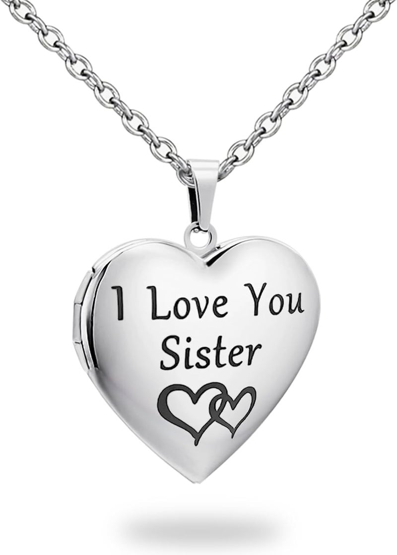 PHOCKSIN Locket Necklace for Women Black/Gold/Silver Locket Necklace Oval/Round/Heart Photo Necklace New Years Gifts for Girls - Image 1
